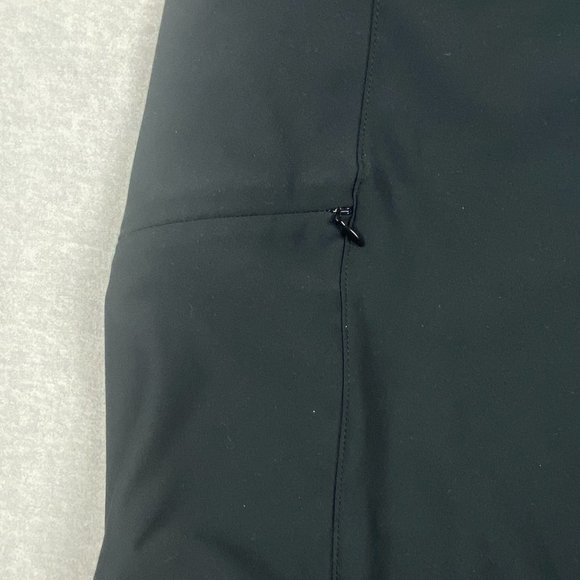 LL Bean Fitness Dress XL Black V Neck Short Sleeves Stretch Fitted Zipper Pocket - Picture 9 of 16